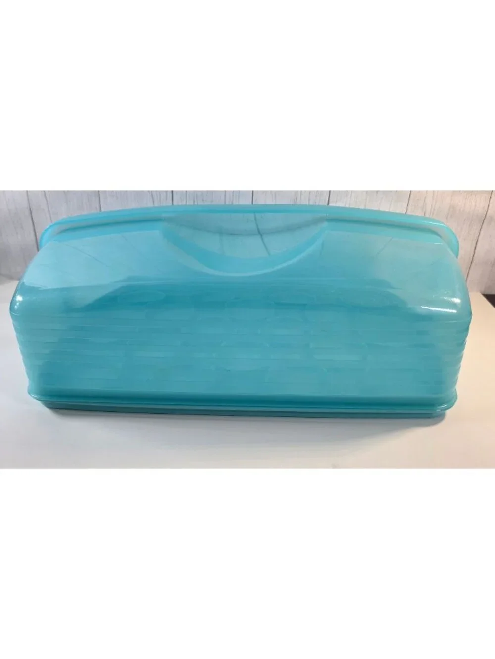 TUPPERWARE CAKE CUPCAKE CARRIER aqua blue SHEET REVERSIBLE TAKER 3861-A teal